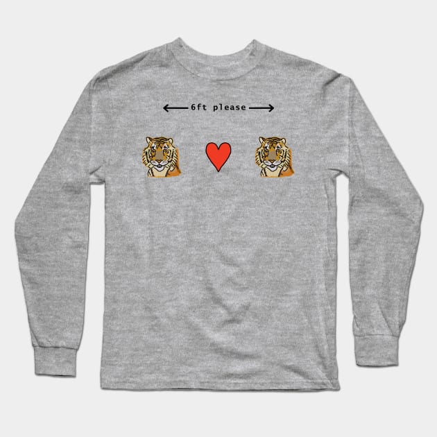 Big Cats Say Keep Your Distance Please in the Year of the Tiger Long Sleeve T-Shirt by ellenhenryart